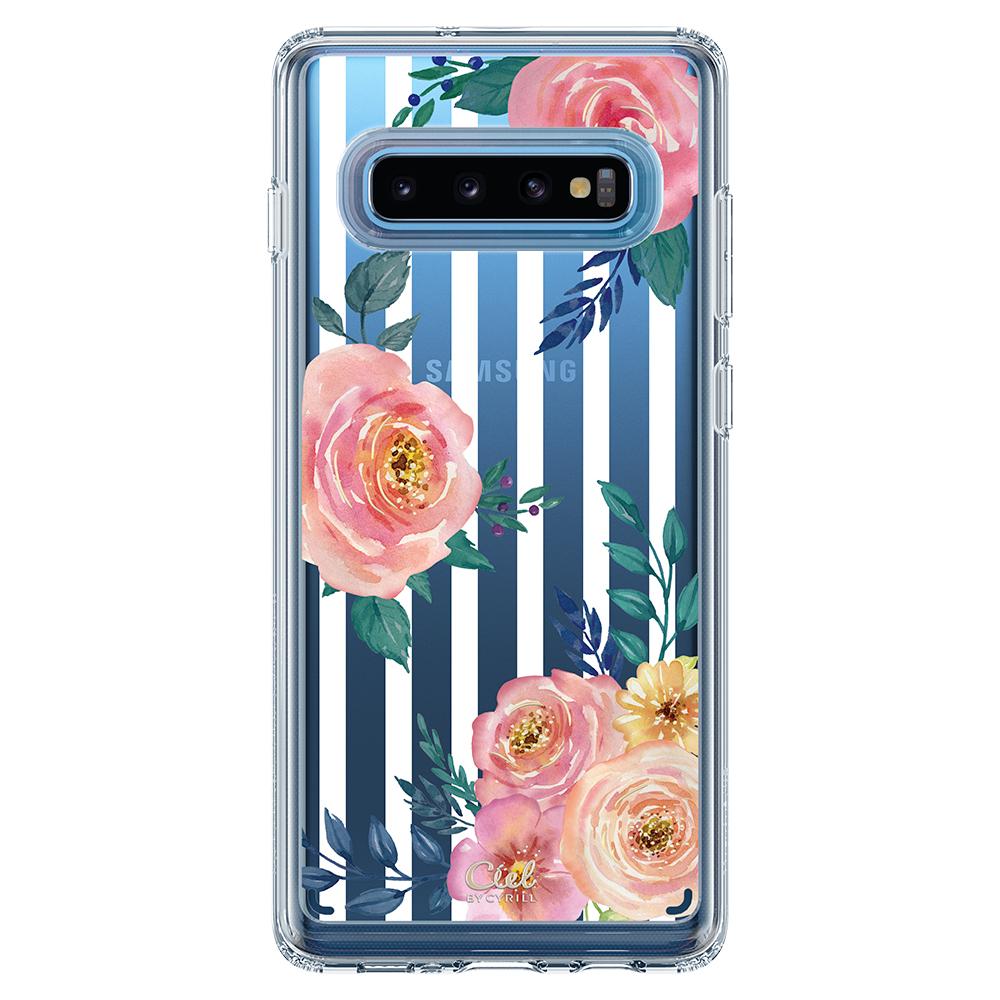 Galaxy S10 Cecile - Pink Strip Floral