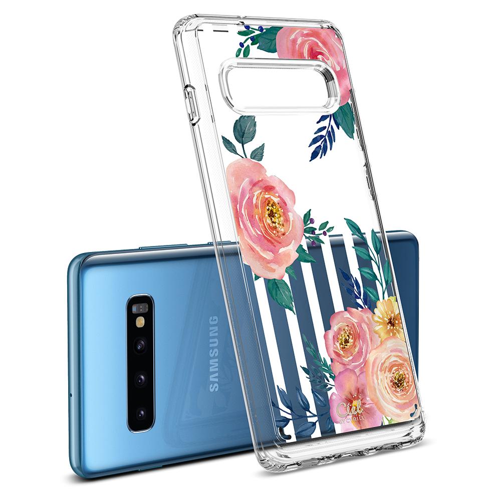 Galaxy S10 Cecile - Pink Strip Floral