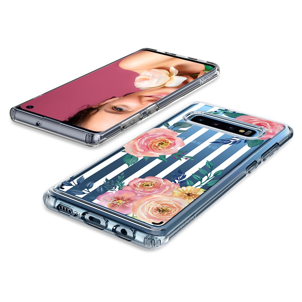 Galaxy S10 Cecile - Pink Strip Floral