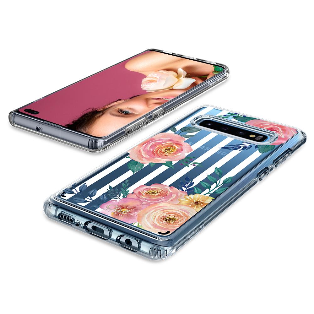 Galaxy S10 Plus Cecile - Pink Strip Floral
