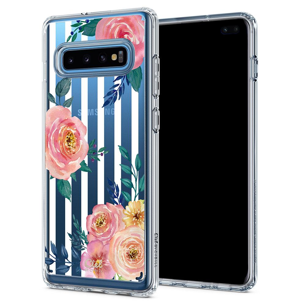 Galaxy S10 Plus Cecile - Pink Strip Floral